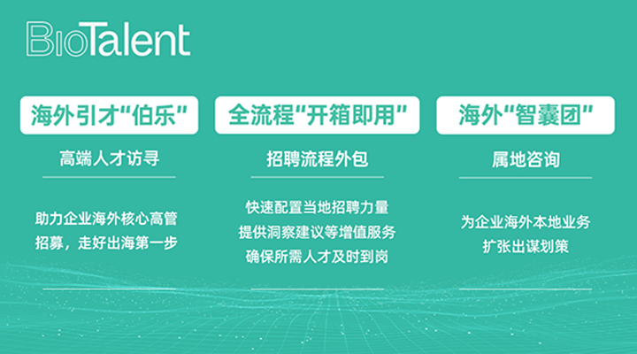 猎头公司金年会jinnian国际的海外分支团队BioTalent专注于生命健康领域的人才服务